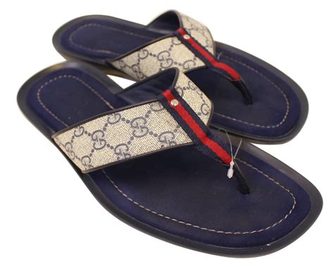 blue gucci flip flops